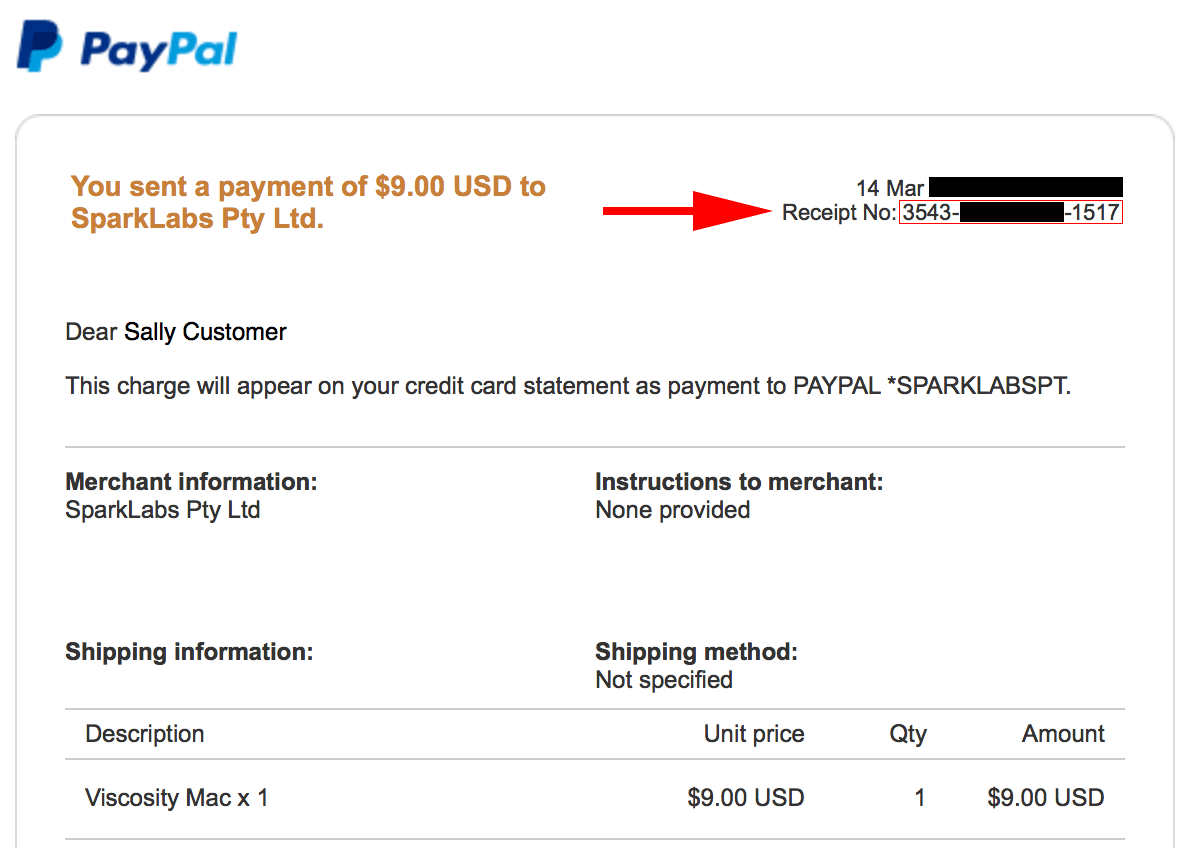 Retrieving Your Receipt Or Transaction Number - SparkLabs